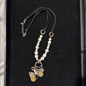 Elegant Pearl and Gold Charm Necklace